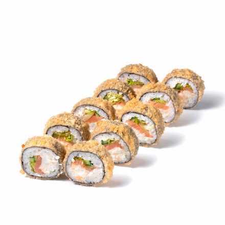 Жаренный ролл с лососем кунцей (10шт)